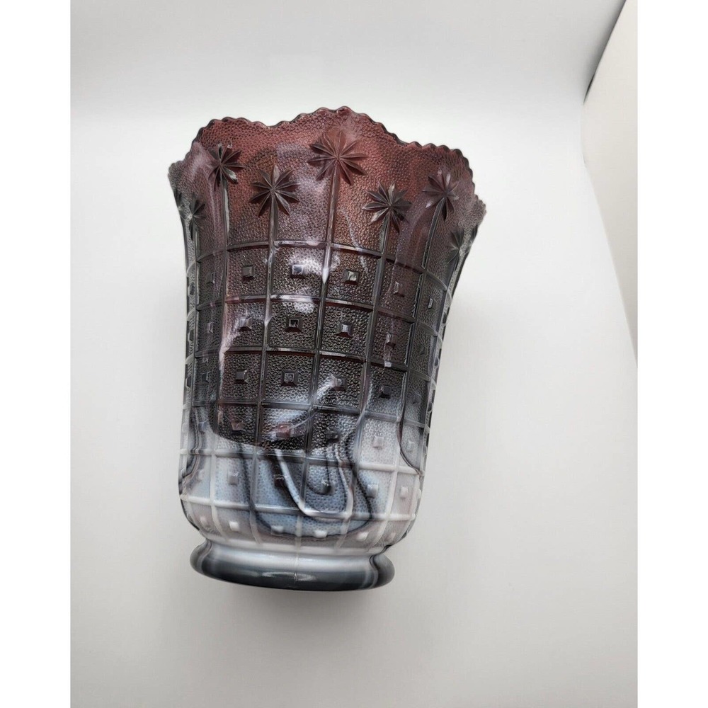 Westmore Deep Purple & White Textured Star Design Vase